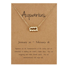 Astrological Note Zodiac Pendant Gold Necklace