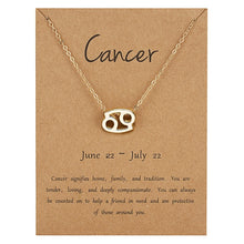 Astrological Note Zodiac Pendant Gold Necklace