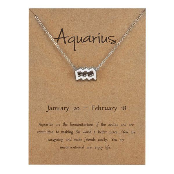 Astrological Note Zodiac Pendant Sliver Necklace