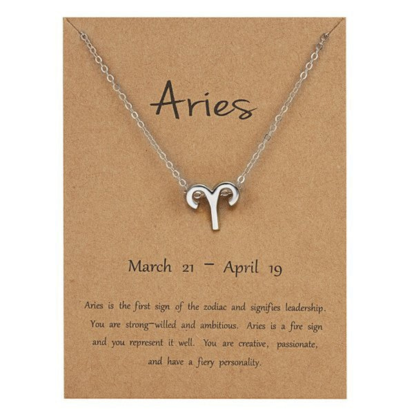 Astrological Note Zodiac Pendant Sliver Necklace