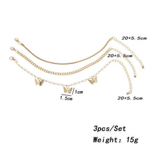Three-Layer Butterfly Chain Anklet