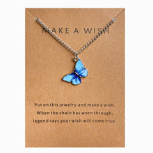 Multicolor 'Make A Wish' Butterfly Necklace