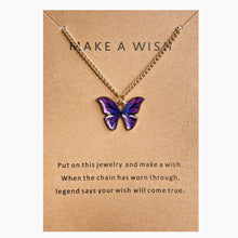 Multicolor 'Make A Wish' Butterfly Necklace
