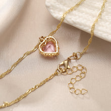 Heart-shaped Crystal Clavicle Chain