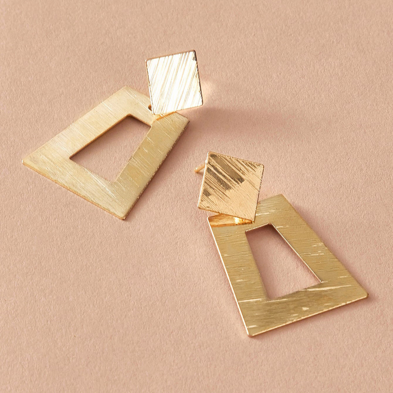 Gold Geometric Plating Earrings