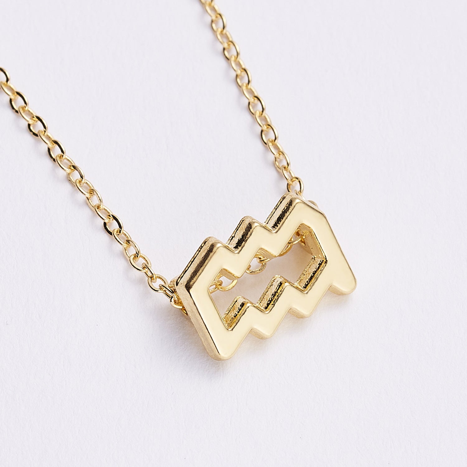 Astrological Note Zodiac Pendant Gold Necklace