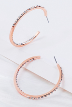 Rose Gold Diamond Hoop Earrings