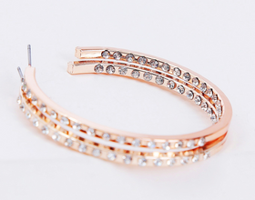 Rose Gold Diamond Hoop Earrings