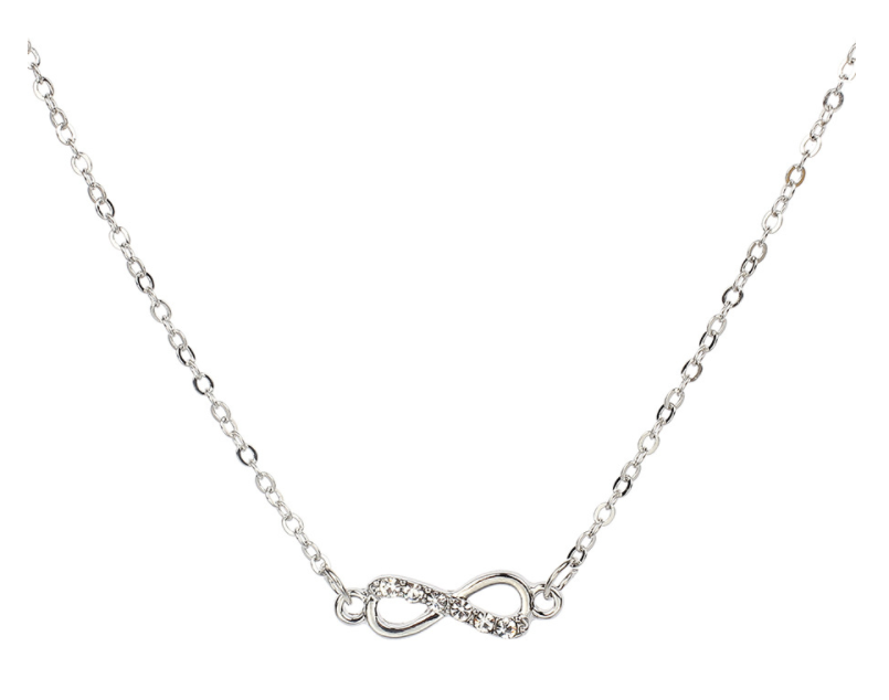 Silver Diamond Infinity Necklace